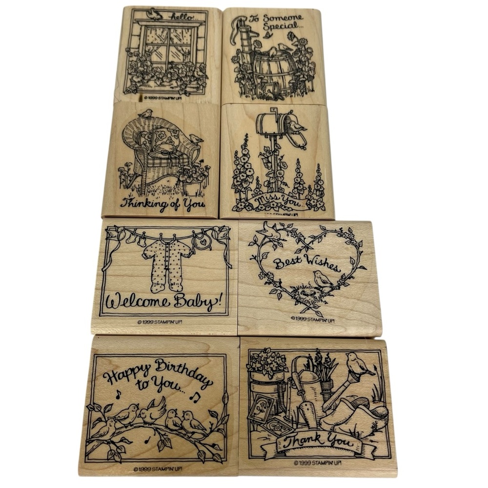 Stampin’ Up! Tag Greeting Stamp Set Rubber & Wood